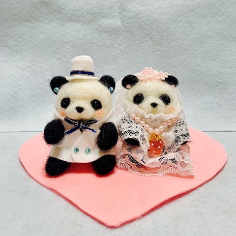 可愛いパンダ🐼🐼のウェディング　　ウェルカムドール　ギフト　プレゼント　お祝い　パンダ