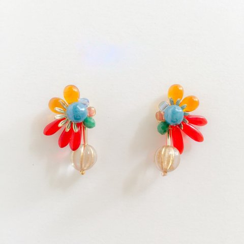 EARRING:「コンゴウインコ」 bird wing