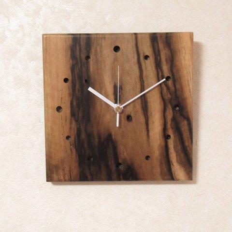 希少銘木 黒柿　木製時計19（掛け時計）