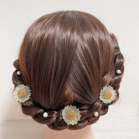 【Uピン】大人可愛い大花とパールの髪飾り