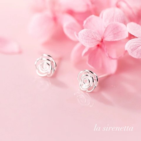 受注製作 ピアス ＊ watermark rose pierce