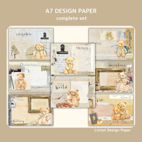 #1 LizBear / A7 Designpaper Memo / 8種類 240枚set