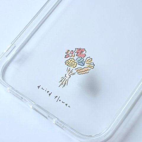 ドライフラワー　dried flower/mplant　スマホケース　iPhoneケース　クリアケース　ソフトケース　シンプル