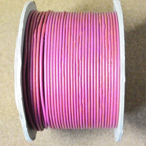 丸革紐 2.0mm×2m ピンク 革紐 レザーコード