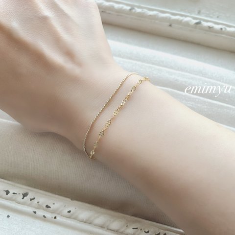 Double Chain Gold Pure Bracelet