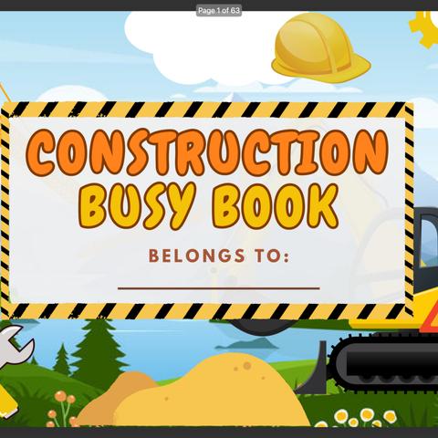 トラックテーマの英語アクティビティブック（Construction Themed Busy Book) PDF