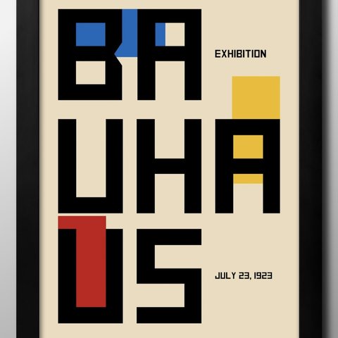 13470■ポスター　絵画　インテリア　A3サイズ　『BAUHAUS　バウハウス』イラスト　アート　北欧