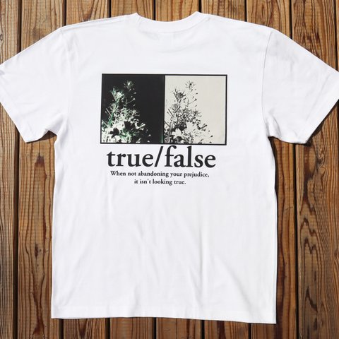 Back print t-shirt White『true/false』