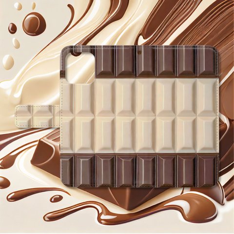 チョコレートの誘惑 手帳型スマホケース B　iPhone Android各機種対応  ハイクオリティタイプ