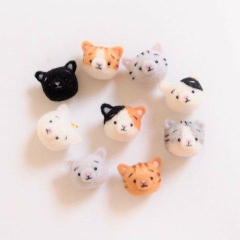 《受注製作》まゆねこ【オーダー柄】携帯クリーナーストラップ　ニードルフェルト