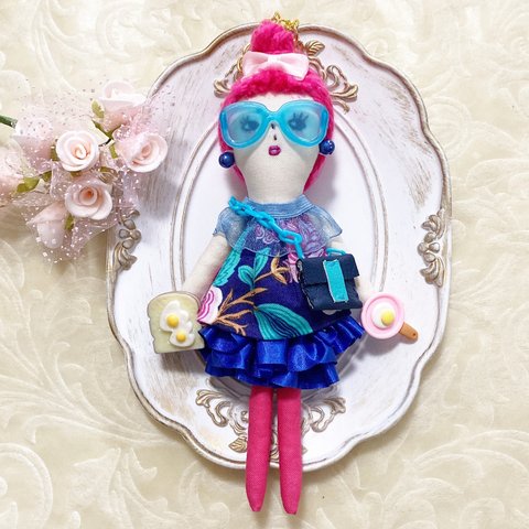 glad doll mini【アメリ】　前髪パッツンガール　バッグチャーム　ドールチャーム