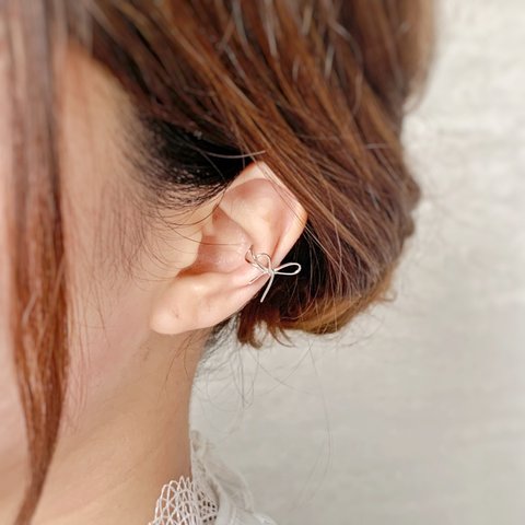  【JORIE】silver925 リボン Ear cuff （刻印あり）