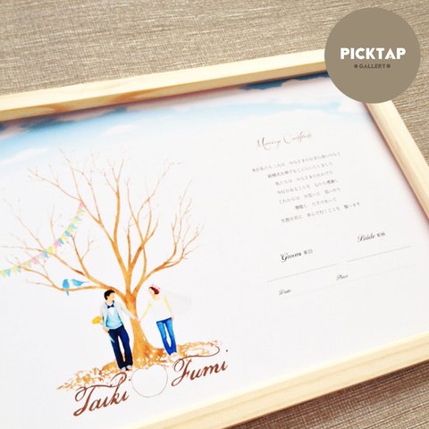 ■picktap's gallery■結婚証明書一体型ジオラマウェディングツリー　ゲスト参加型