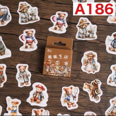 A186♡ 海外♡BEAR LIFE♡フレークシール