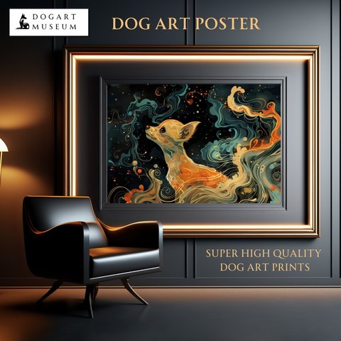 【インターステラー (星ノ間)  - チワワ犬 No.4】宇宙 星空 アートポスター 犬の絵 犬の絵画 犬のイラスト