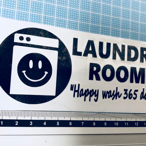 ランドリー ルーム 『happy wash 365』ステッカー