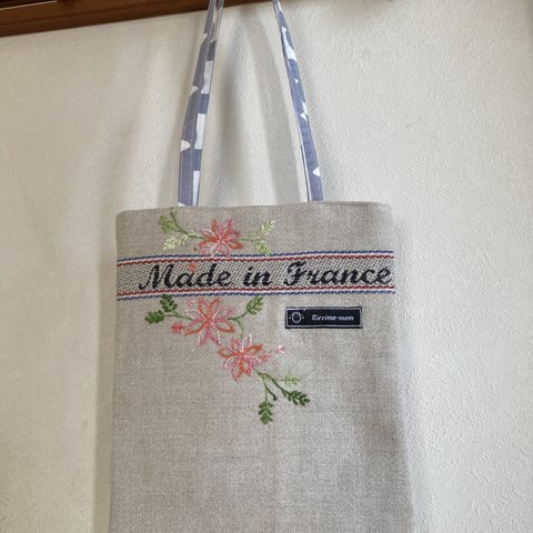 刺繍バック　Flower France 