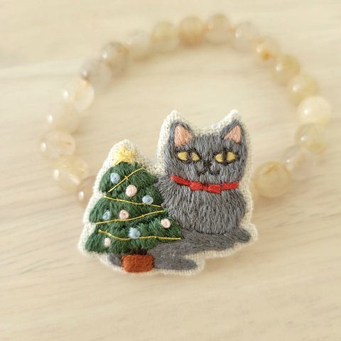 猫とクリスマスツリー【受注製作】