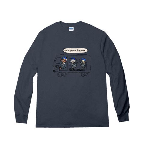 ~ベンガル　ネコ　バス　ロンT　~ smiles bus　Longsleeve T-shirts ~　ﾀﾞｰｸﾍｻﾞｰ