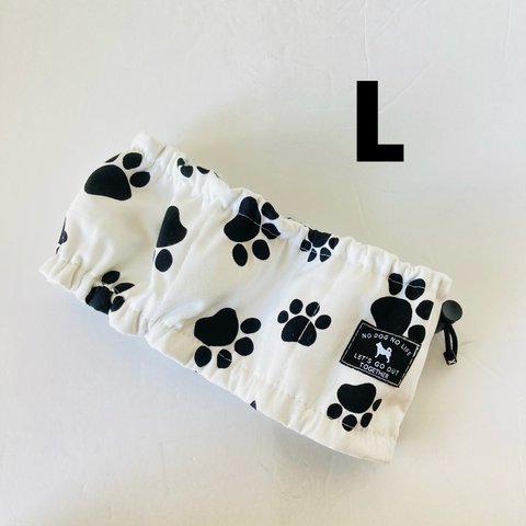 犬用　L    ネッククーラー わんこの足跡　ハンドメイド