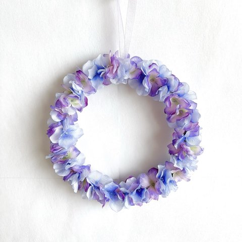 紫陽花の花びらリース