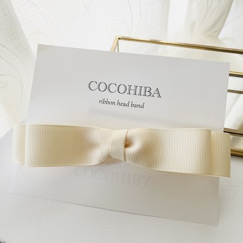 ribbon head band Isla〔ivory