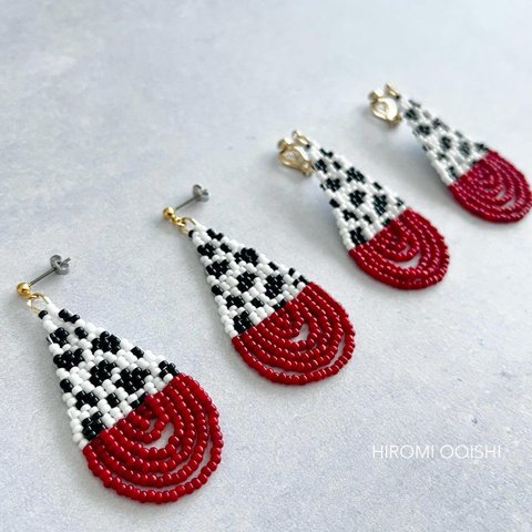 【選べる金具】Dalmatian earrings 