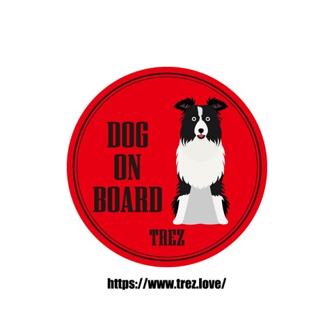 全8色 名前入り DOG ON BOARD ボーダーコリー ポップアート マグネット