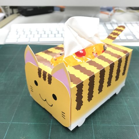 ネコちゃん（茶トラ）　ポケットティッシュBOX