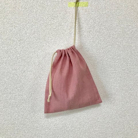 シンプル 綿麻 巾着袋 18cm×20cm