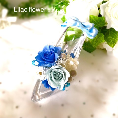 ＊flowerシンデレラ＊ブルー系ヒール