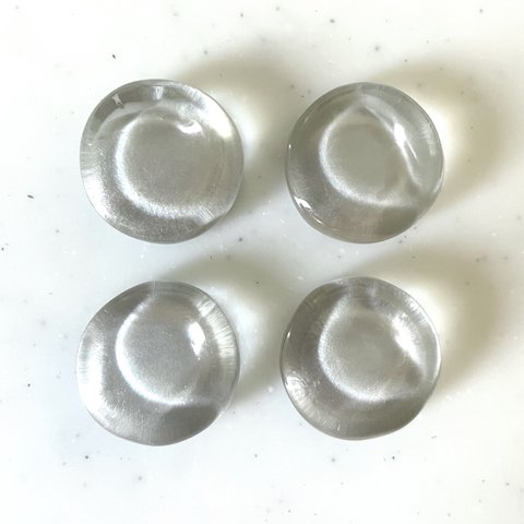 Clear Grey Distorted Circle Cabochons
