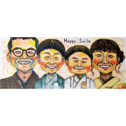 似顔絵　happy smile 