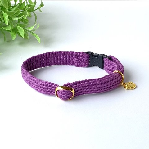 ✺猫の首輪✺   紫色（ゴールド）