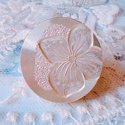 25mm 紫陽花の花 サンド加工 シーリングスタンプ ヘッド アジサイ