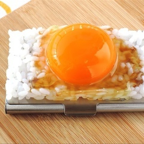 送料無料　食品サンプル　卵かけご飯　名刺ケース