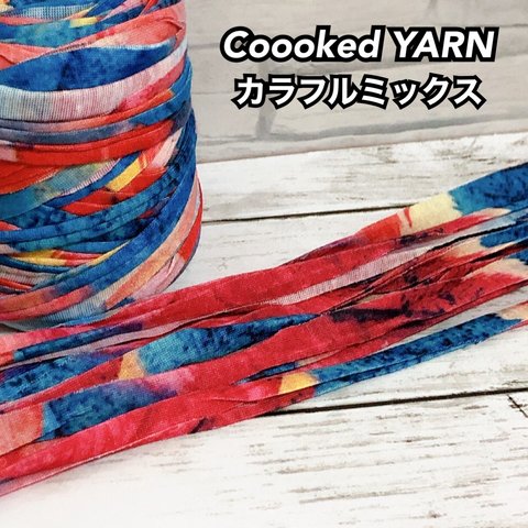 Tシャツヤーン 【カラフルミックス】【切り売り5ｍ】Coooked YARN