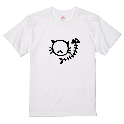 【ねこ骨】Tシャツ 猫柄 シルクスクリーン 綿100% ユニセックス