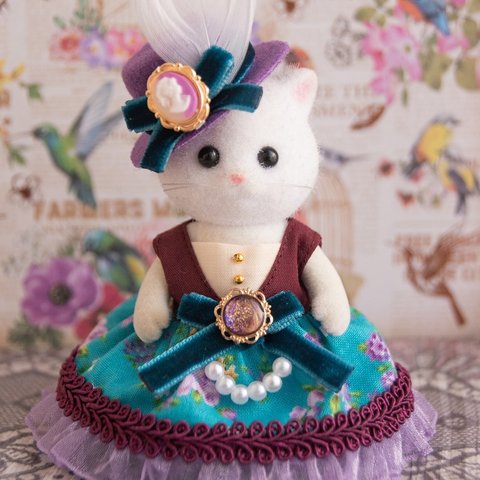 シルバニア★手作りハンドメイド★服★オリエンタルワンピ