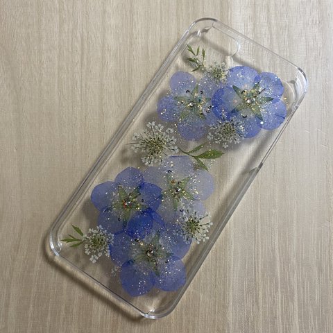 【ネモフィラ】押し花iphone5・5s・SEケース