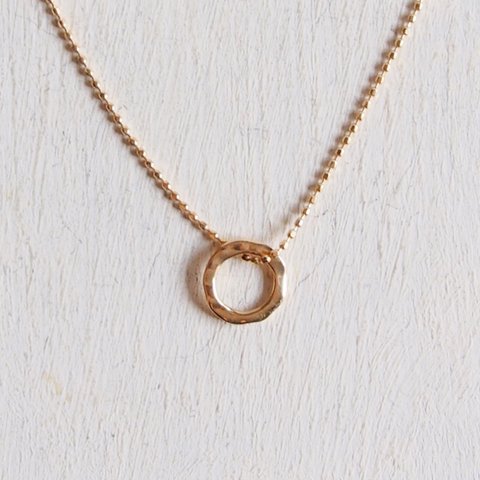 【2WAY】 - K10 - Cut Ball Chain Necklace w/ Circle
