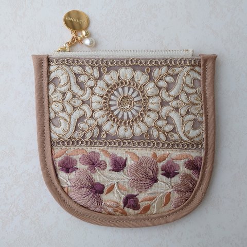 【New】インド刺繍リボンのミニポーチ