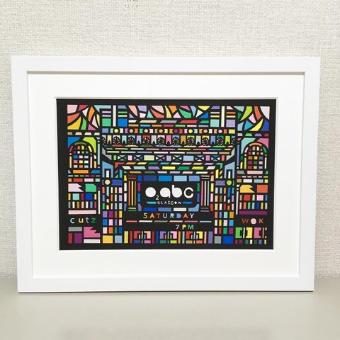 #141- Love letters to Glasgow "ABC Glasgow” Full Colour 2018◇A4（297mm×210mm）グラスゴー◇切絵◇貼絵