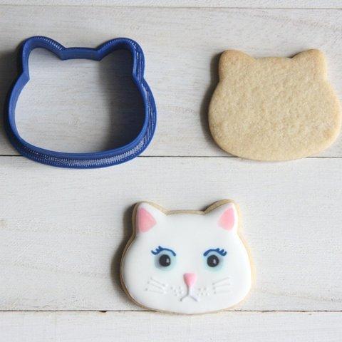 シンプル猫の顔【縦4cm】クッキー型・クッキーカッター