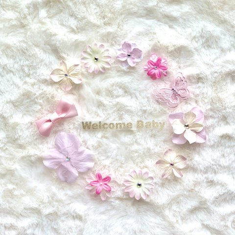 ボディーフラワーシール♥マタニティシール♥Welcome Babyのシールセット♥ボディーシール♥ブライダル＆マタニティ＆ベビーフォトに♥