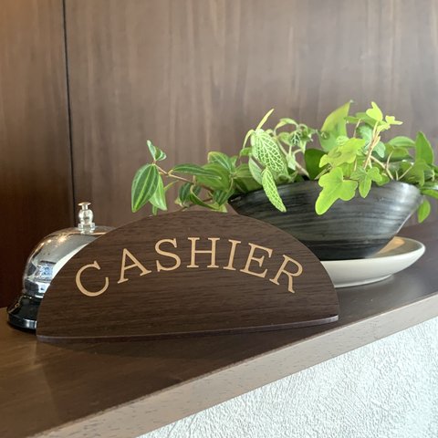 【送料無料】CASHIERサインスタンド キャッシャー リバーシブル 卓上サイン 表示板 案内札 会計札 レジ前 店舗用 お店用 置物