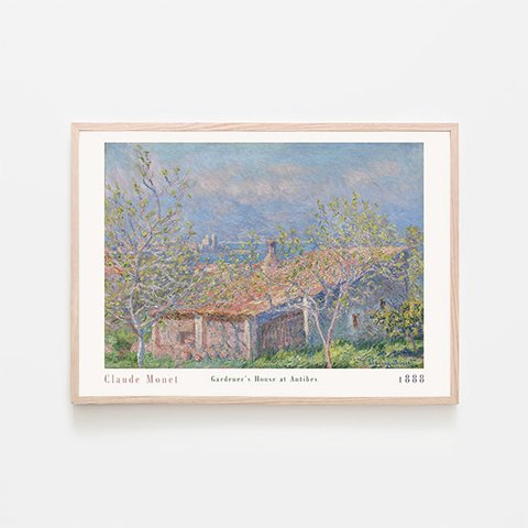 クロード・モネ "Gardener's House at Antibes" / アートポスター 風景画 パステルカラー