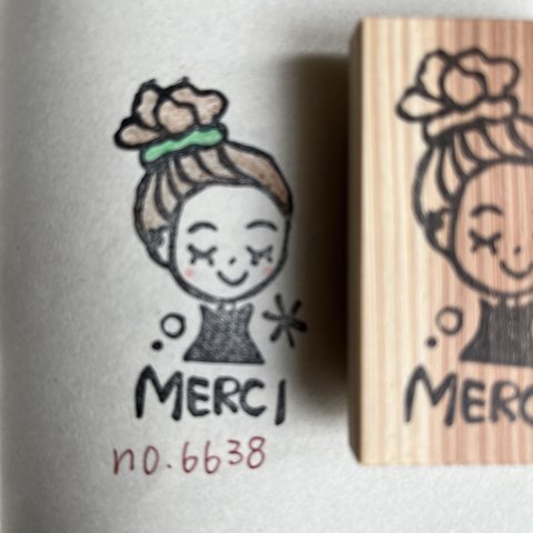 スタンプ　No. 6638merci 女の子