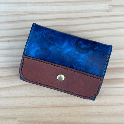 『新作』［革の水彩画：蒼翠/BRN］Coin Case