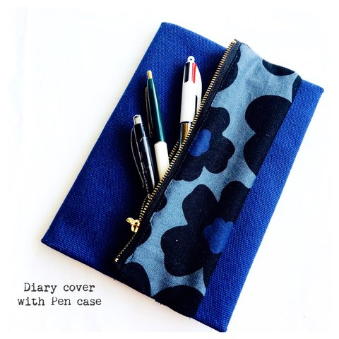 100均手帳も一気にグレードアップ！出来る風大人シンプルCANVAS手帳カバー【Navy】